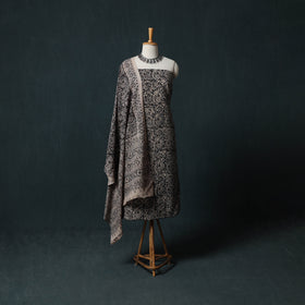 Pedana Hand Block Print Natural Dyed Cotton Kalamkari 2pc Unstitched Dress Material Kurta Set 16
