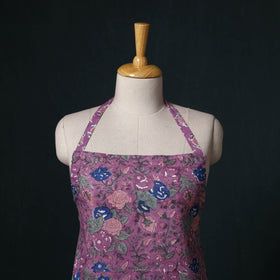 Purple - Sanganeri Hand Block Print Cotton Apron with Pocket 41