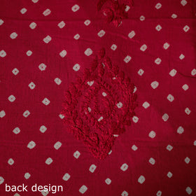 Lucknowi Chikankari Hand Embroidered Bandhani Cotton Unstitched Kurta Material (2.5M) 13