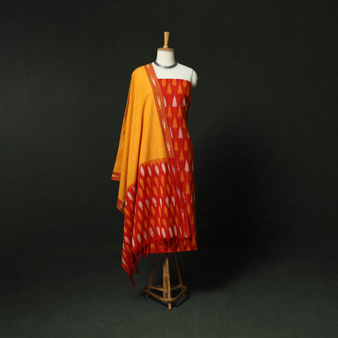 Pochampally Ikat Cotton 3pc Unstitched Dress Material Suit Set 08