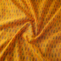 Yellow - Sico Silk Cotton Handwoven Pochampally Ikat Fabric 12