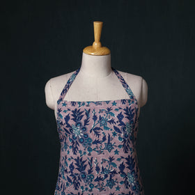 Pink - Sanganeri Hand Block Print Cotton Apron with Pocket 42