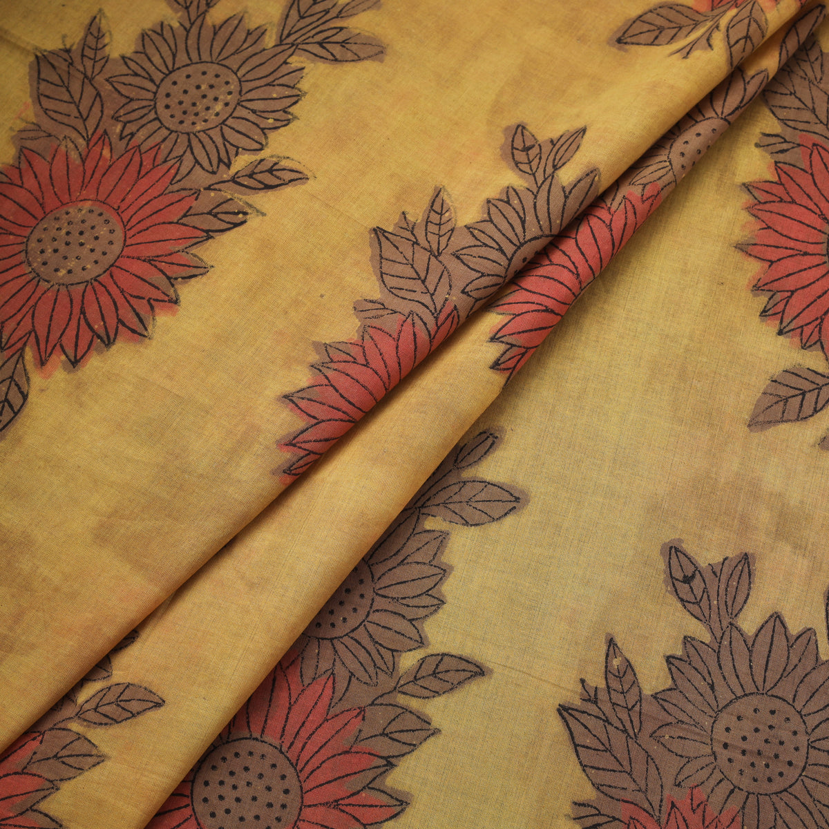 Pomegranate Peel Hand Block Print Cotton Fabric 13