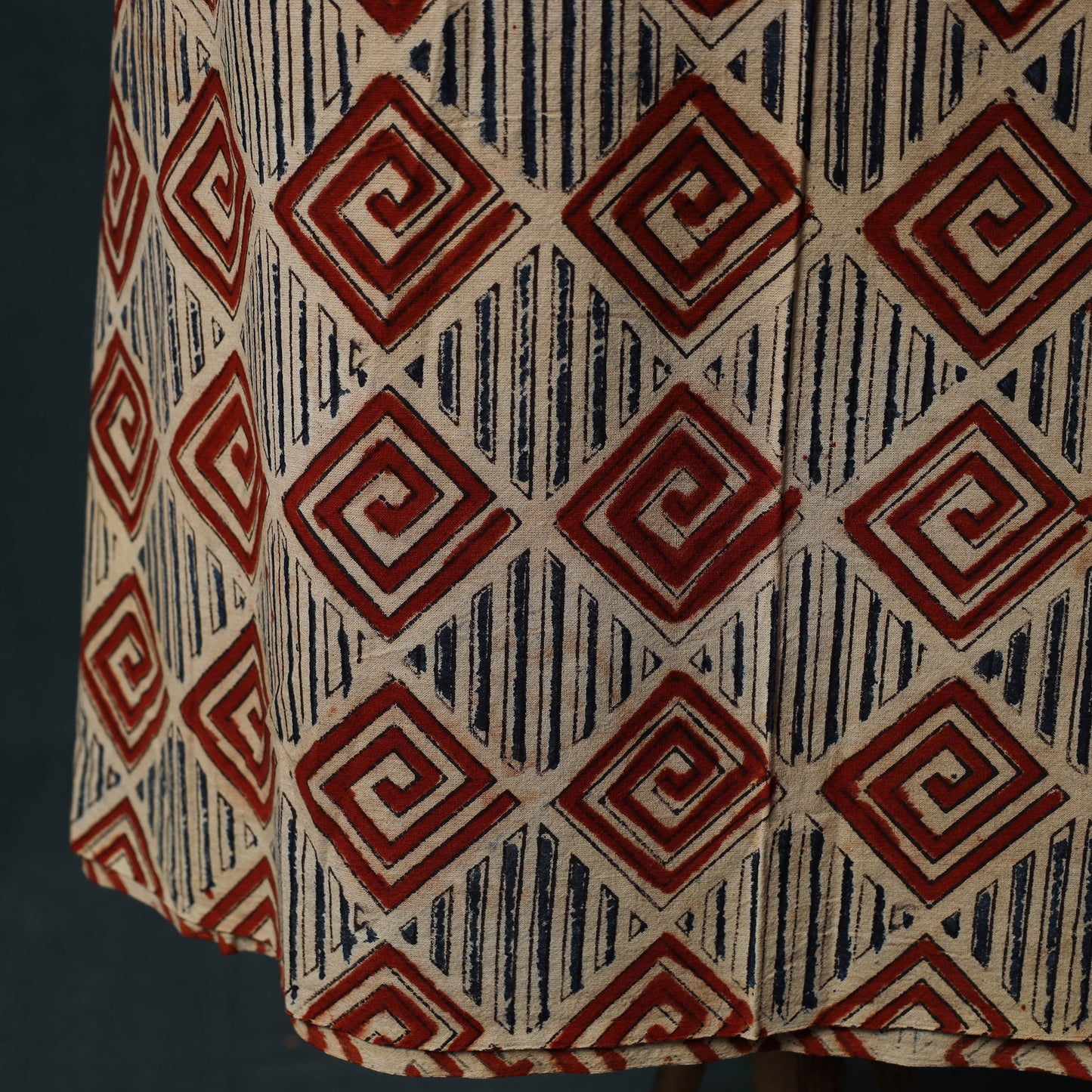 Pedana Hand Block Print Natural Dyed Cotton Kalamkari 2pc Unstitched Dress Material Kurta Set 17