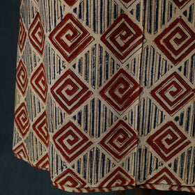 Pedana Hand Block Print Natural Dyed Cotton Kalamkari 2pc Unstitched Dress Material Kurta Set 17