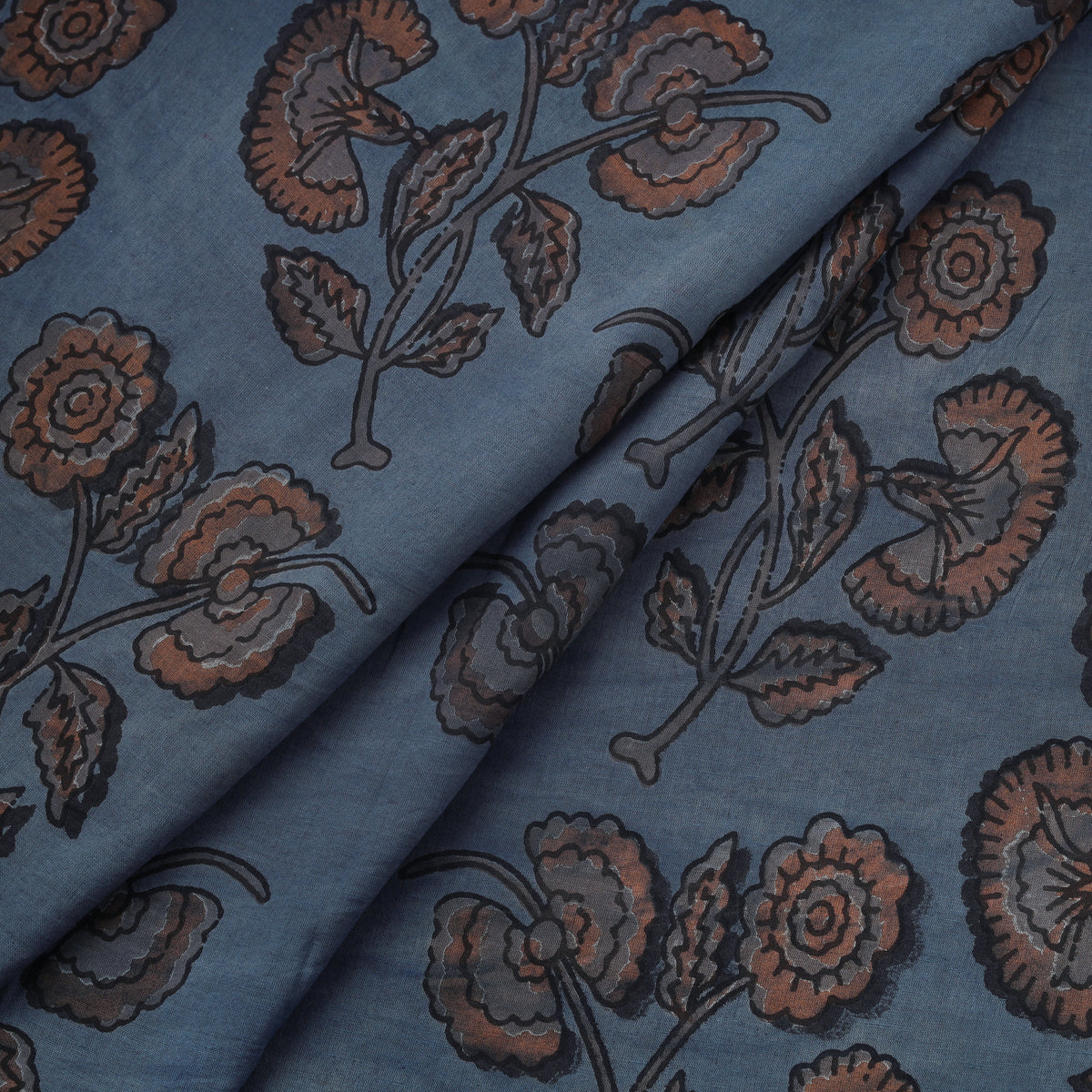 Pomegranate Peel Hand Block Print Cotton Fabric 14