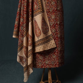 Pedana Hand Block Print Natural Dyed Cotton Kalamkari 2pc Unstitched Dress Material Kurta Set 18