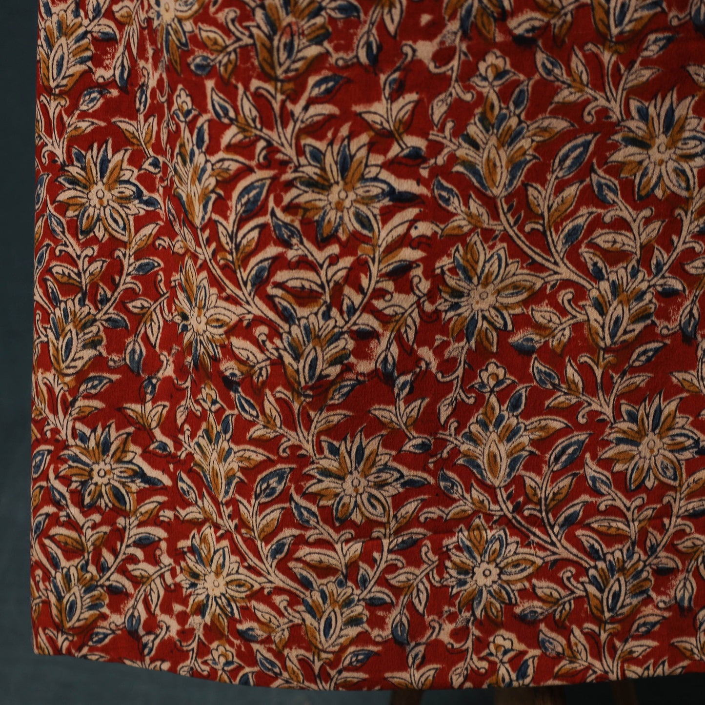 Pedana Hand Block Print Natural Dyed Cotton Kalamkari 2pc Unstitched Dress Material Kurta Set 18