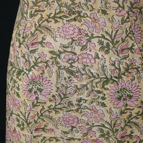Yellow - Sanganeri Hand Block Print Cotton Apron with Pocket 44