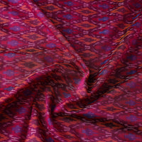 Pink - Pure Sico Silk Cotton Handwoven Pochampally Ikat Fabric 14