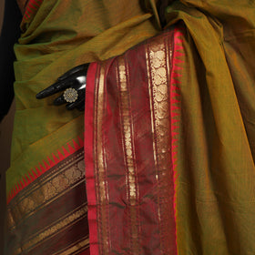 Brown Kandangi Chettinad Cotton Saree with Border
