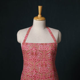Pink - Sanganeri Hand Block Print Cotton Apron with Pocket 46