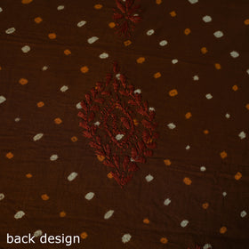 Lucknowi Chikankari Hand Embroidered Bandhani Cotton Unstitched Kurta Material (2.5M) 18