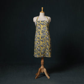 Yellow - Sanganeri Hand Block Print Cotton Apron with Pocket 47