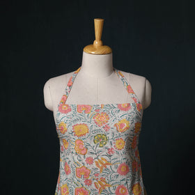 Blue - Sanganeri Hand Block Print Cotton Apron with Pocket 48