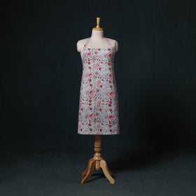 Grey - Sanganeri Hand Block Print Cotton Apron with Pocket 50