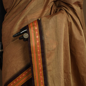 Brown Kandangi Chettinad Cotton Saree with Border