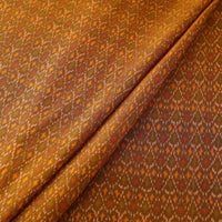 Brown - Sico Silk Cotton Handwoven Pochampally Ikat Fabric 18