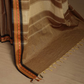 Brown Kandangi Chettinad Cotton Saree with Border