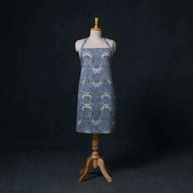 Blue - Sanganeri Hand Block Print Cotton Apron with Pocket 51