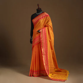 Orange - kandangi chettinad cotton saree with border 40