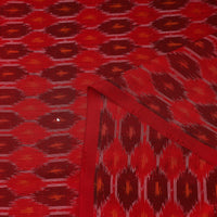 Red - Pure Sico Silk Cotton Handwoven Pochampally Ikat Fabric 19