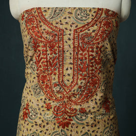 Lucknowi Chikankari Hand Embroidered Kalamkari Cotton Unstitched Kurta Material (2.5M) 23