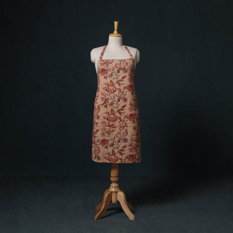 Brown - Sanganeri Hand Block Print Cotton Apron with Pocket 56