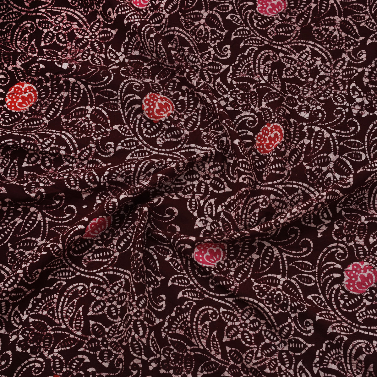 Brown - Hand Batik Indonesian Style Print Cotton Fabric 11
