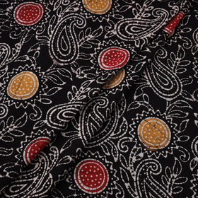 Black - Hand Batik Indonesian Style Print Cotton Fabric 09