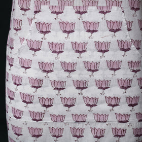 White - Sanganeri Hand Block Print Cotton Apron with Pocket 57