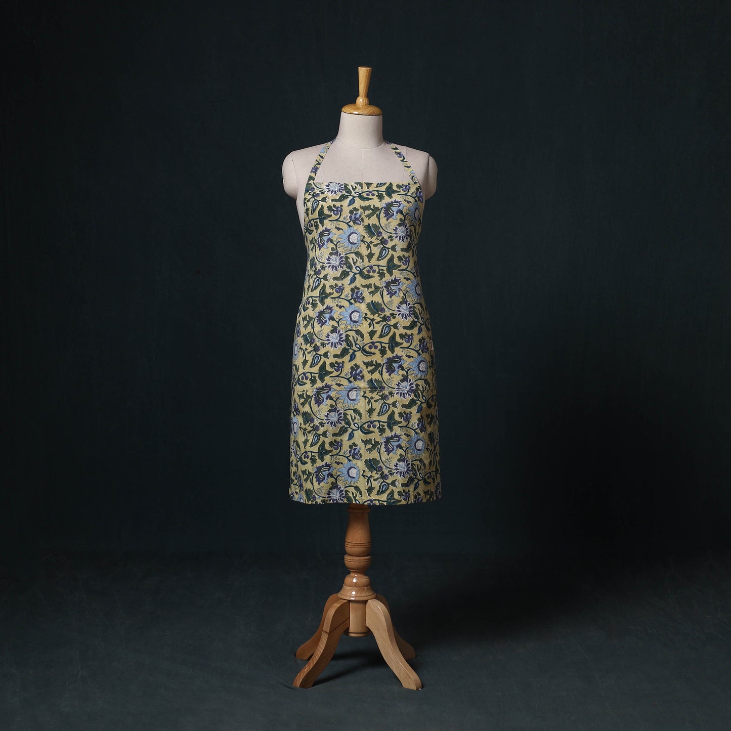 Multicolor - Sanganeri Hand Block Print Cotton Apron with Pocket 58