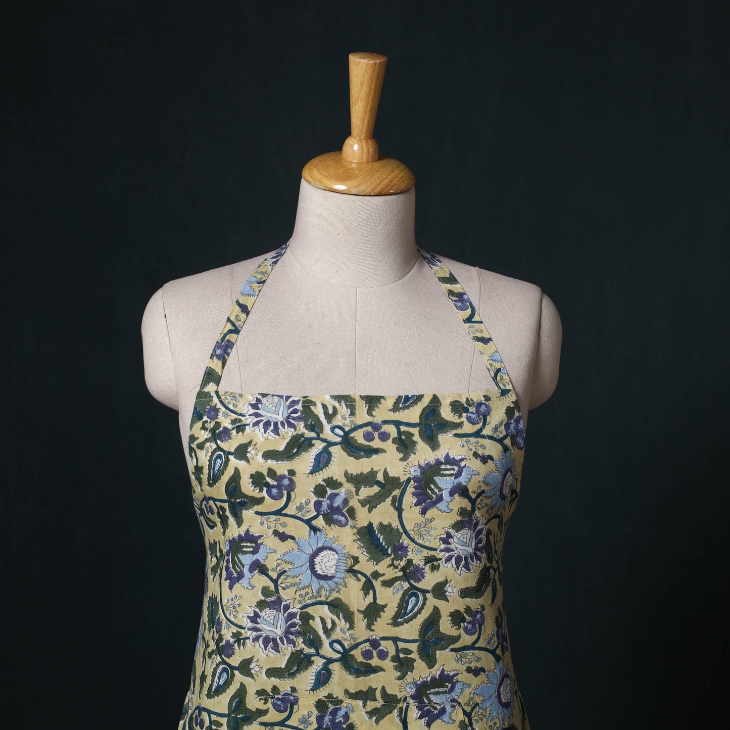 Multicolor - Sanganeri Hand Block Print Cotton Apron with Pocket 58