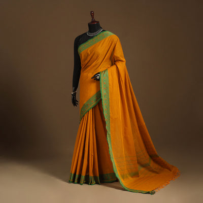 Orange - kandangi chettinad cotton saree with border 42