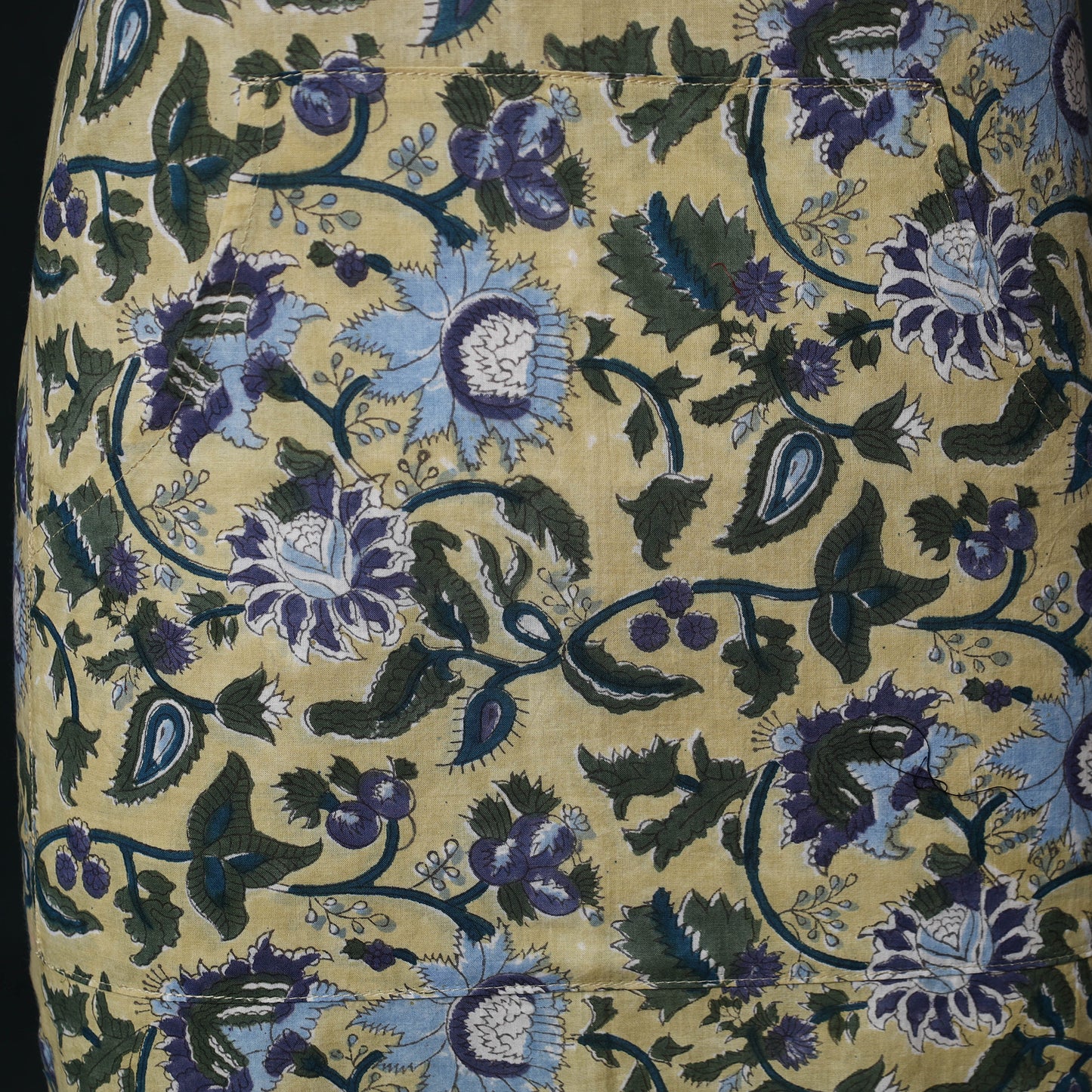 Multicolor - Sanganeri Hand Block Print Cotton Apron with Pocket 58