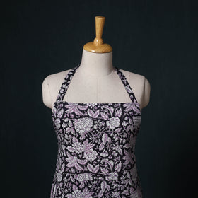 Black - Sanganeri Hand Block Print Cotton Apron with Pocket 59