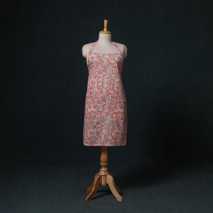 Peach - Sanganeri Hand Block Print Cotton Apron with Pocket 60