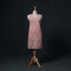 Peach - Sanganeri Hand Block Print Cotton Apron with Pocket 60