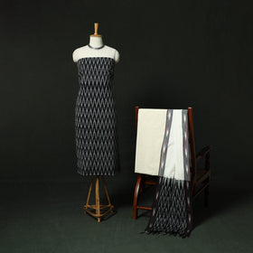 Pochampally Ikat Cotton 3pc Unstitched Dress Material Suit Set 17