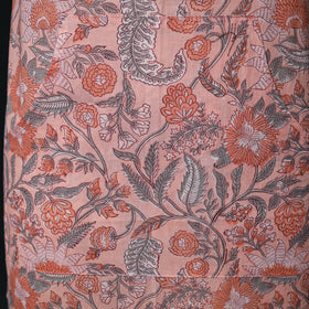 Peach - Sanganeri Hand Block Print Cotton Apron with Pocket 60