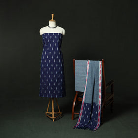 Pochampally Ikat Cotton 3pc Unstitched Dress Material Suit Set 18