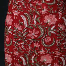 Red - Sanganeri Hand Block Print Cotton Apron with Pocket 62