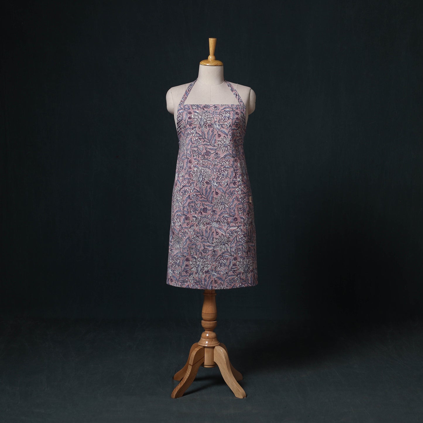 Purple - Sanganeri Hand Block Print Cotton Apron with Pocket 63