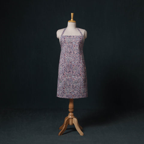 Purple - Sanganeri Hand Block Print Cotton Apron with Pocket 63