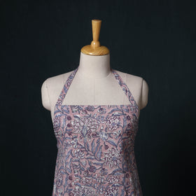 Purple - Sanganeri Hand Block Print Cotton Apron with Pocket 63