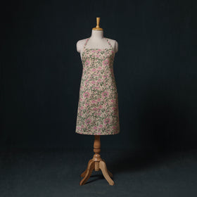 Yellow - Sanganeri Hand Block Print Cotton Apron with Pocket 64