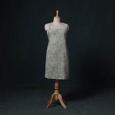 Green - Sanganeri Hand Block Print Cotton Apron with Pocket 65