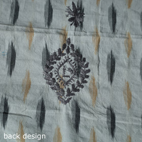 Lucknowi Chikankari Hand Embroidered Pochampally Ikat Cotton Unstitched Kurta Material (2.5M) 26