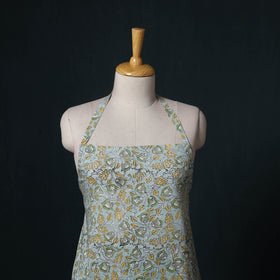 Green - Sanganeri Hand Block Print Cotton Apron with Pocket 65