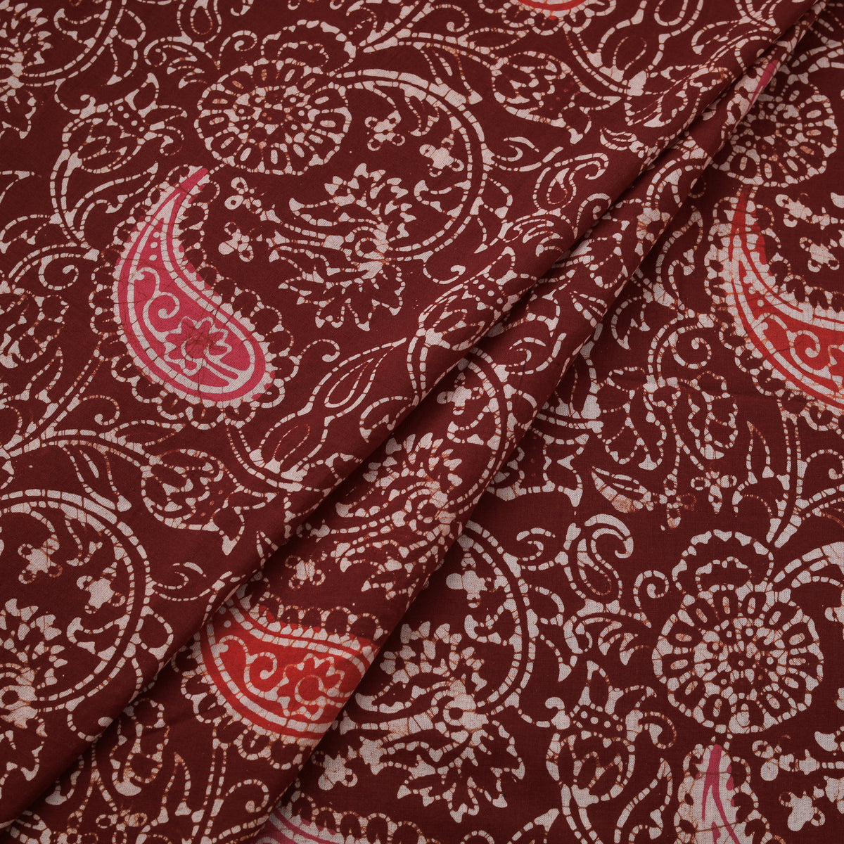 Brown - Hand Batik Indonesian Style Print Cotton Fabric 04